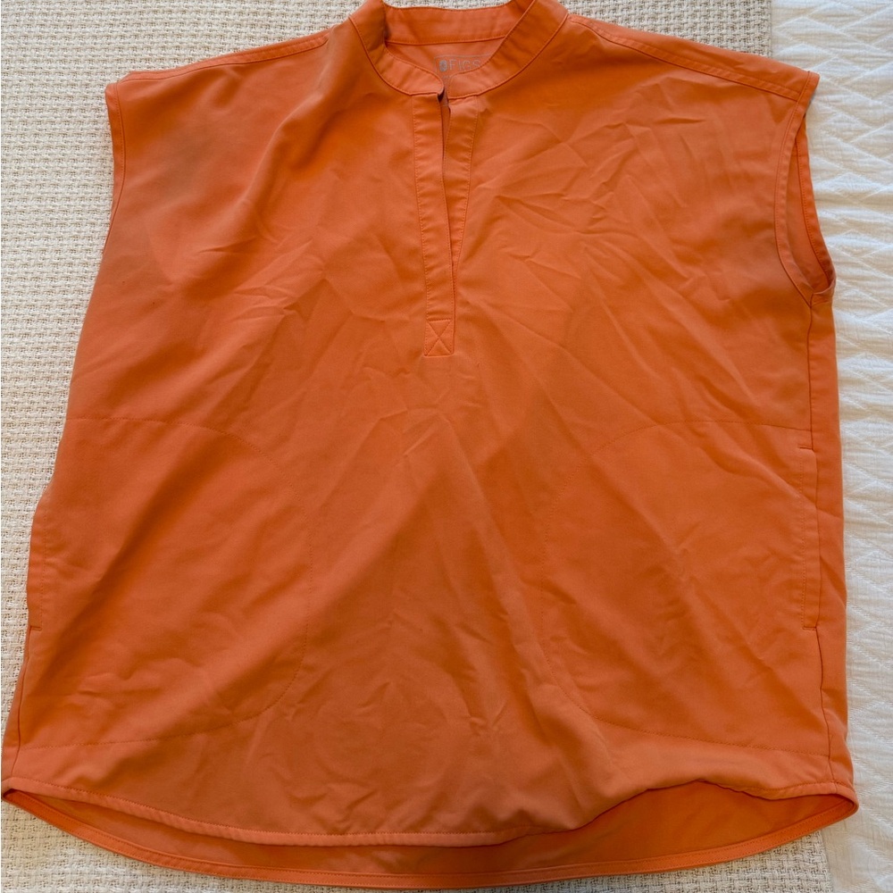 FIGS Rafaela oversized scrub top, size large, color: papaya